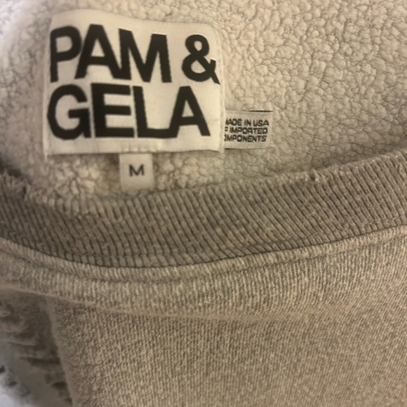 Pam & Gela Heather Gray Distressed Sweatshirt - Picture 4 of 7